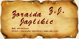 Zoraida Jaglikić vizit kartica